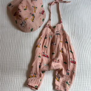Angel dear golf romper with hat 3-6 month
